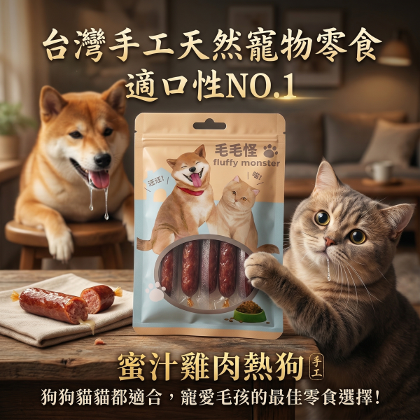 毛毛怪雞肉熱狗
